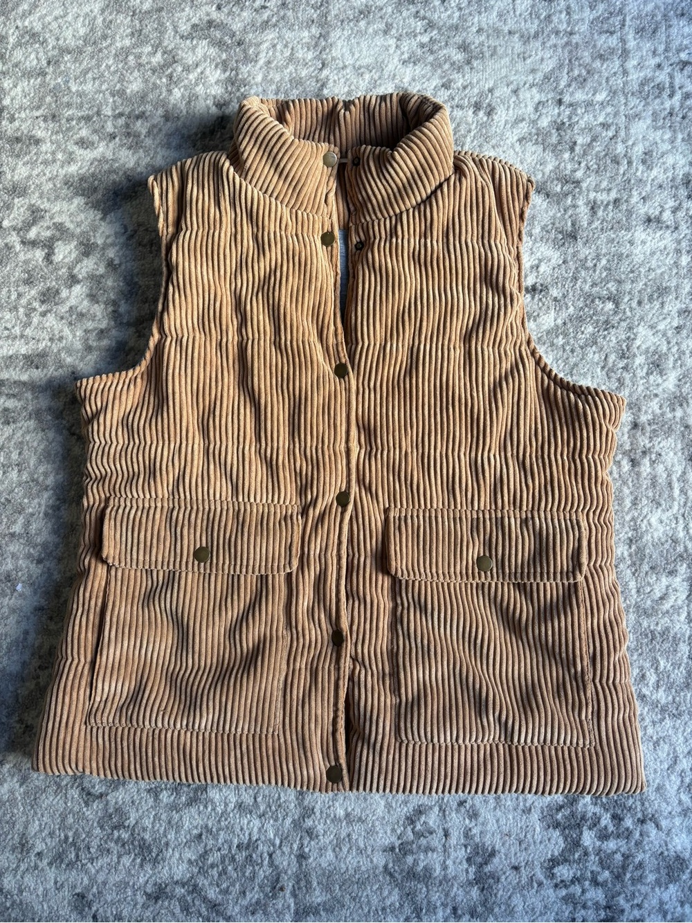 BKE Tan Corduroy Quilted Vest